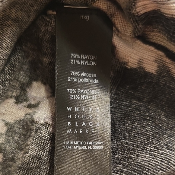 White House Black Market Black Floral Blouse - Picture 12 of 14